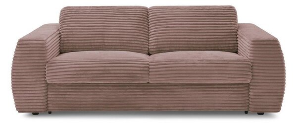 Růžová manšestrová pohovka na každodenní spaní/rozkládací 220 cm Hugo – Bobochic Paris