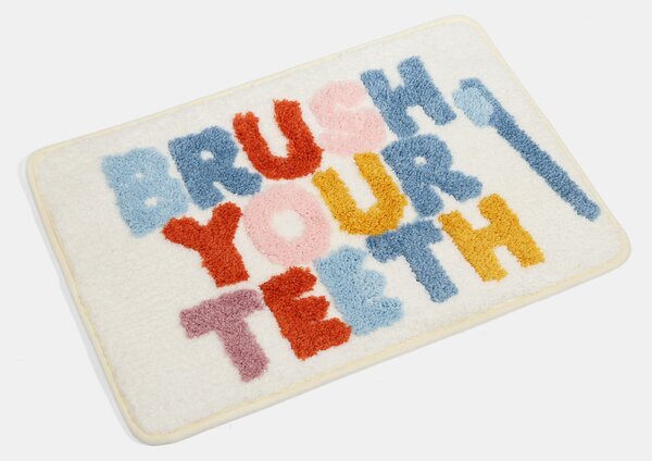 Sinsay - Koupelnová předložka s nápisem BRUSH YOUR TEETH - vícebarevná
