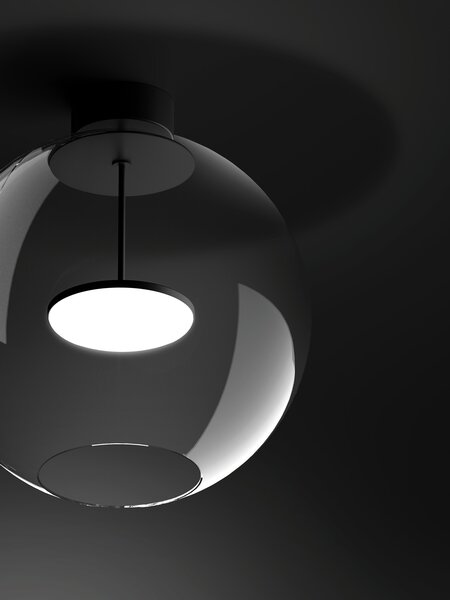 Linealight Stropní LED svítidlo Cristalbolla_S ø24,5 cm, 10W Barva: Černá, Chromatičnost: 2700K