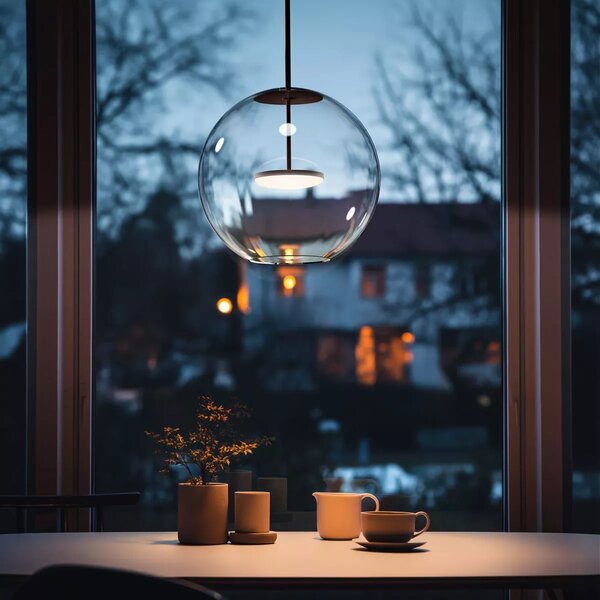 Linealight Závěsné LED svítidlo Cristalbolla_P ø44 cm, 23W Barva: Černá, Chromatičnost: 2700K
