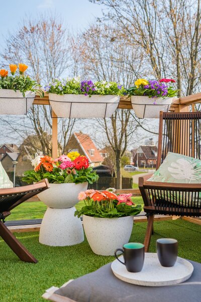 Ter Steege Květináč Nova terrazzowhite D29 H22