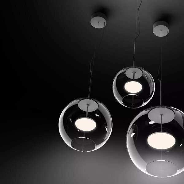 Linealight Závěsné LED svítidlo Cristalbolla_P ø44 cm, 23W Barva: Černá, Chromatičnost: 2700K