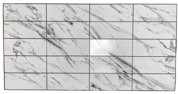 3D obkladový omyvatelný panel PVC Travertine White (957x482mm)