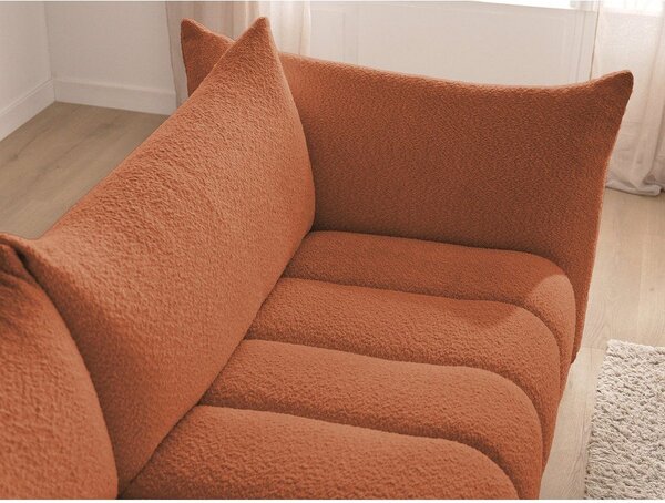 Oranžová pohovka z textilie bouclé 286 cm Azra – Bobochic Paris