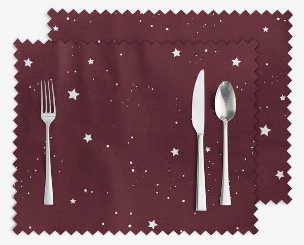 Goldea vánoční prostírání na stůl teflonové - hvězdičky na vínové - sada 2ks 30 x 40 cm