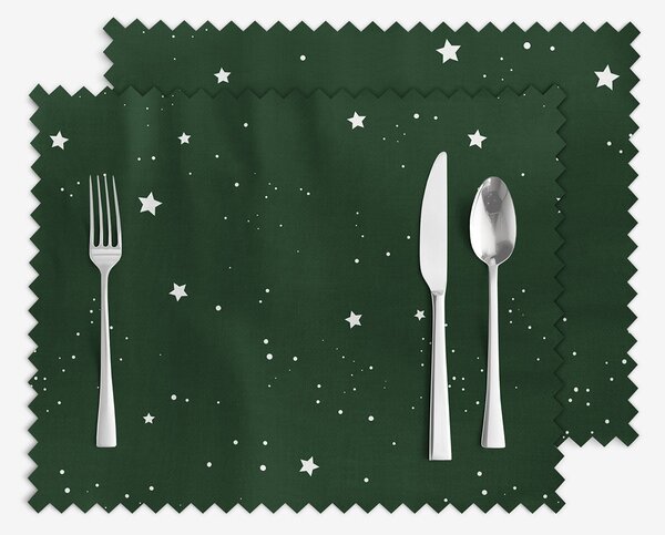 Goldea vánoční prostírání na stůl teflonové - hvězdičky na tmavě zelené - sada 2ks 30 x 40 cm