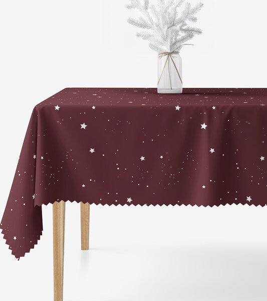 Goldea vánoční hranatý teflonový ubrus - hvězdičky na vínové 80 x 80 cm