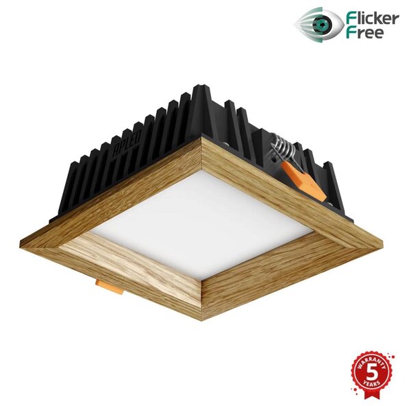 APLED - LED Podhledové SQUARE WOODLINE LED/6W/230V 4000K 12x12 cm dub masiv