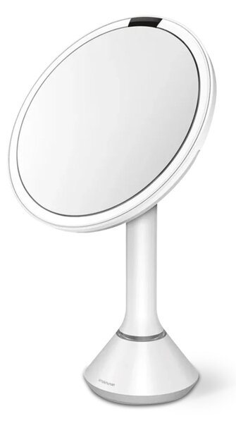 Kosmetické zrcátko Simplehuman Sensor Touch, DUAL LED osvětlení, 5x, dobíjecí, bílá ocel