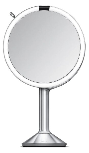 Kosmetické zrcátko Simplehuman Sensor TRIO, LED osvětlení, 1x/5x/10, dobíjecí, matná nerez
