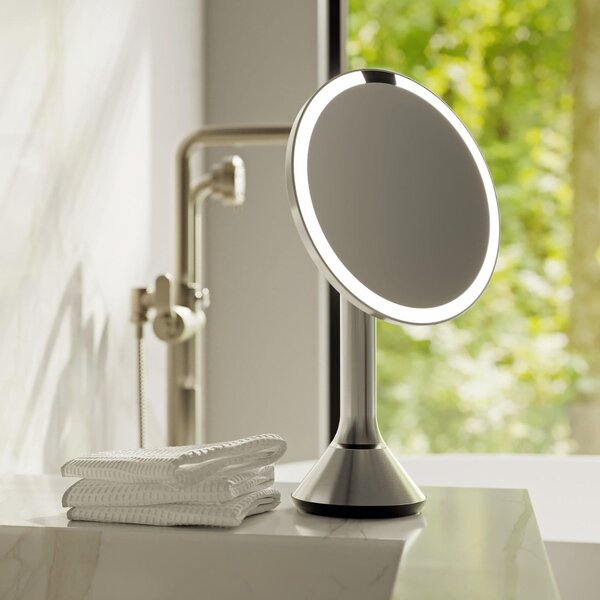 Kosmetické zrcátko Simplehuman Sensor Touch, DUAL LED osvětlení, 5x, dobíjecí, matná nerez