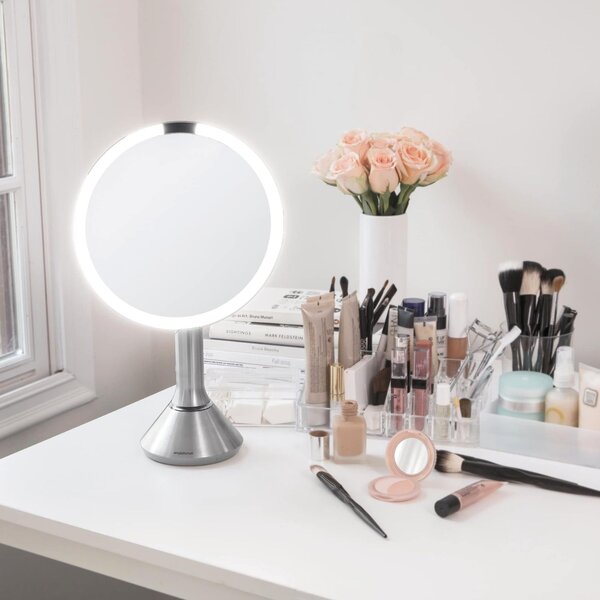 Kosmetické zrcátko Simplehuman Sensor Touch, DUAL LED osvětlení, 5x, dobíjecí, matná nerez