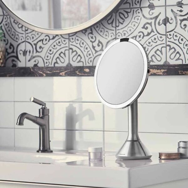 Kosmetické zrcátko Simplehuman Sensor Touch, DUAL LED osvětlení, 5x, dobíjecí, matná nerez