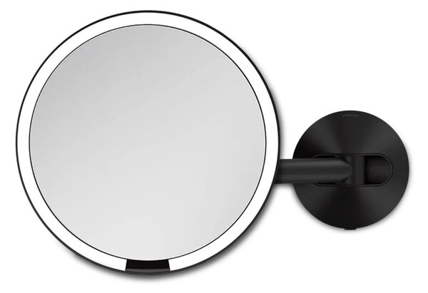 Simplehuman kosmetické zrcátko na zeď SENSOR, LED osvětlení, 5x zvětšení, síťové, černé