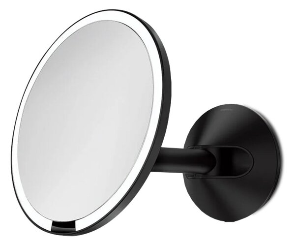 Simplehuman kosmetické zrcátko na zeď SENSOR, LED osvětlení, 5x zvětšení, síťové, černé