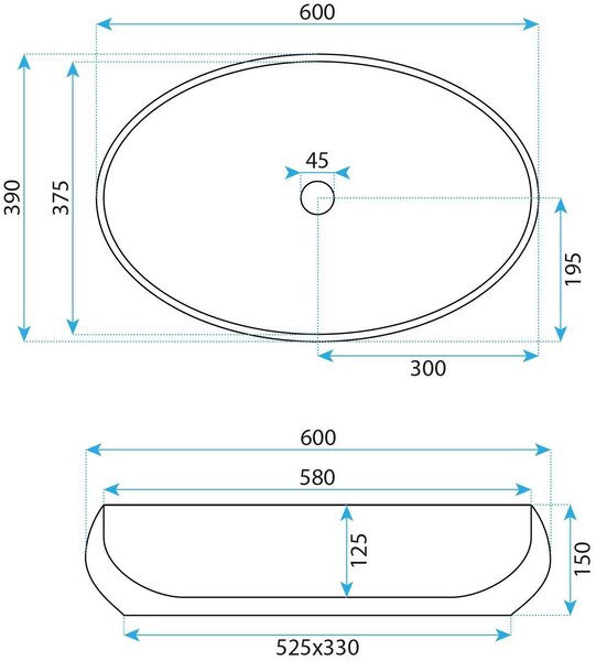 Sada závěsná WC mísa REA Gustavo Rimless + umyvadlo na desku Maya