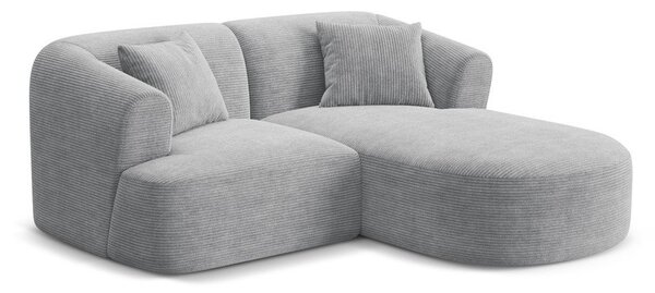 Světle šedá manšestrová rohová pohovka (pravý roh/s lenoškou) Campi – Cosmopolitan Design