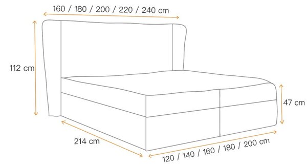 Čalouněná postel ZOJA - 200x200, šedá + topper ZDARMA