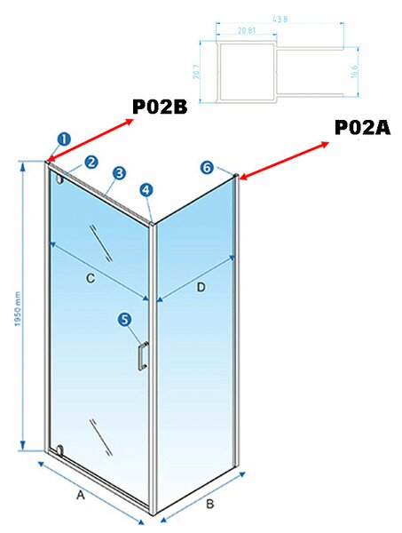 BPS-koupelny Prodlužovací profil P02B BL černá