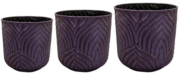 Ter Steege Sada 3 květináčů Jessie purple D27 H27
