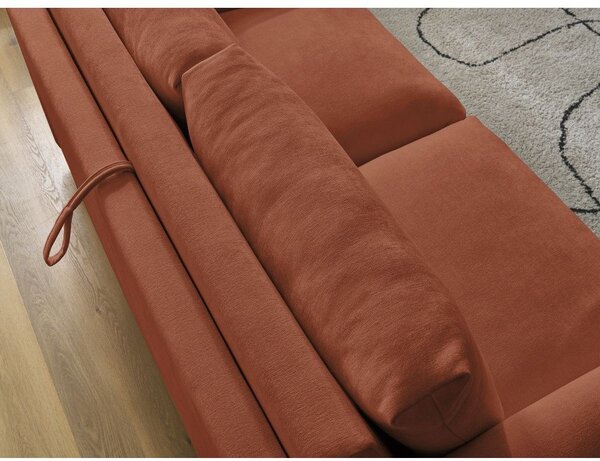 Oranžová pohovka na každodenní spaní/rozkládací 200 cm Cocoone – Bobochic Paris