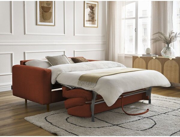 Oranžová pohovka na každodenní spaní/rozkládací 200 cm Cocoone – Bobochic Paris