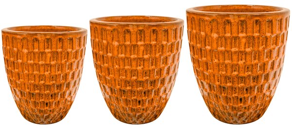 Ter Steege Sada 3 květináčů Chase orange D37 H42