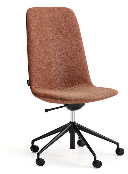 AJ Produkty Židle LANGLEY, středně vysoké opěradlo, s kolečky, černá/měděná