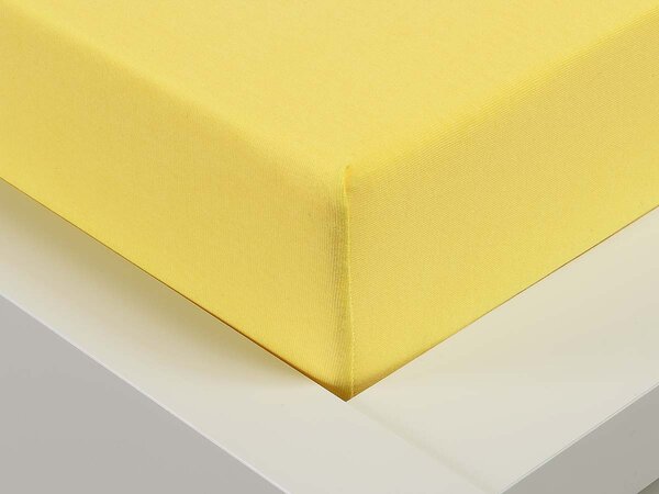 XPOSE® Jersey prostěradlo Exclusive - žluté 90x200 cm