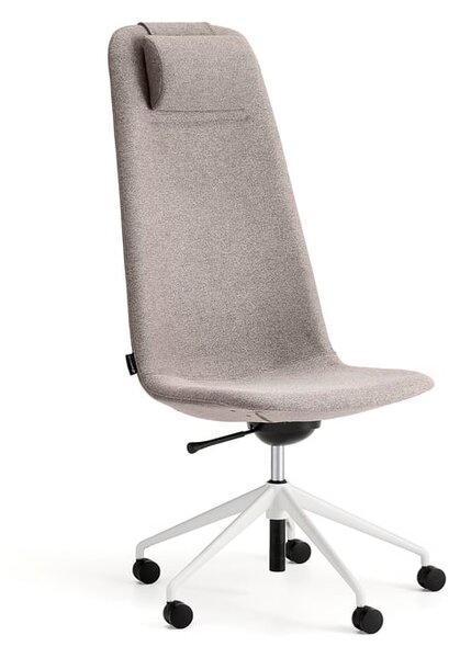 AJ Produkty Židle LANGLEY, vysoké opěradlo, s kolečky, bílá/taupe