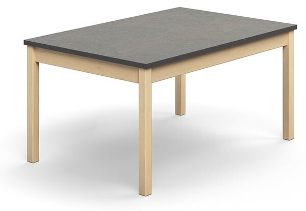 AJ Produkty Stůl DECIBEL, 1200x800x590 mm, akustické linoleum, bříza/tmavě šedá