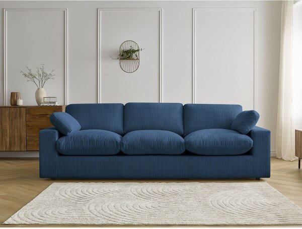 Modrá manšestrová pohovka 250 cm Belair – Bobochic Paris