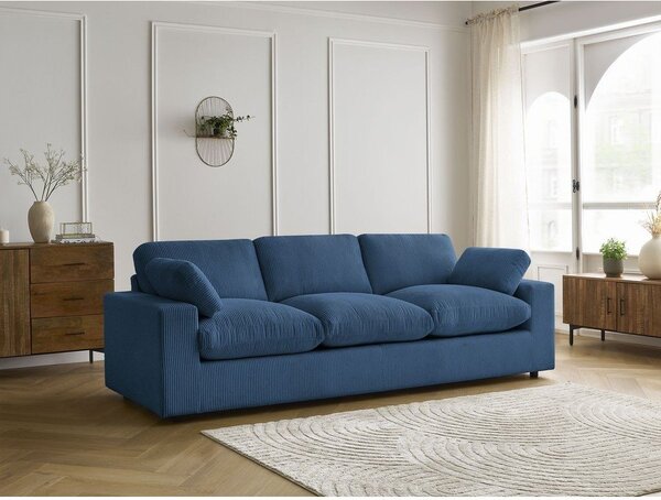 Modrá manšestrová pohovka 250 cm Belair – Bobochic Paris