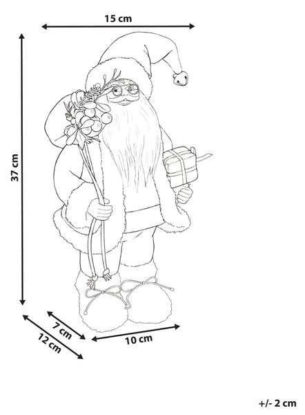 Vánoční dekorace MOSVATN 37 cm Santa Claus Červená/Zelená