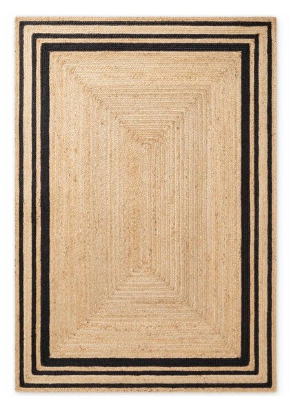 Černý/v přírodní barvě oboustranný/ručně tkaný jutový koberec 120x170 cm Jutta – Hanse Home