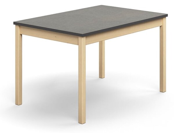 AJ Produkty Stůl DECIBEL, 1200x800x720 mm, akustické linoleum, bříza/tmavě šedá