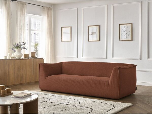 Oranžová manšestrová pohovka 242 cm Giorgia – Bobochic Paris