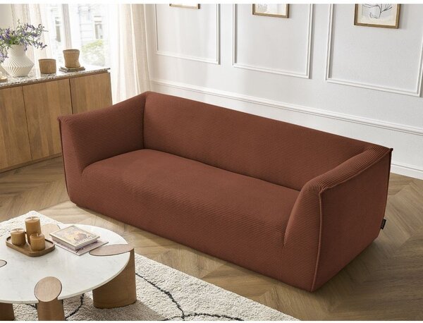 Oranžová manšestrová pohovka 242 cm Giorgia – Bobochic Paris