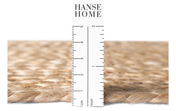 Oboustranný/ručně tkaný jutový kulatý koberec v přírodní barvě ø 150 cm Basil – Hanse Home