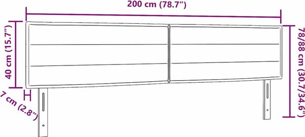 VidaXL Čelo postele 200 cm textil [42007038] Barva: Černý
