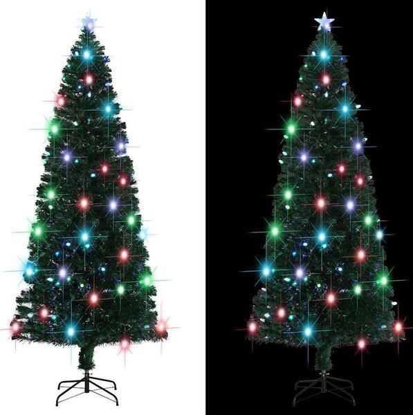 VidaXL Předem osvětlený vánoční stromek se stojanem a LED 240 cm optické vlákno [284304]