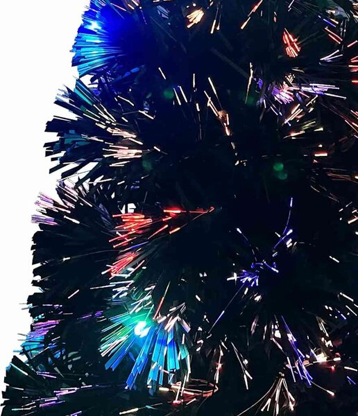 VidaXL Předem osvětlený vánoční stromek se stojanem a LED 240 cm optické vlákno [284304]