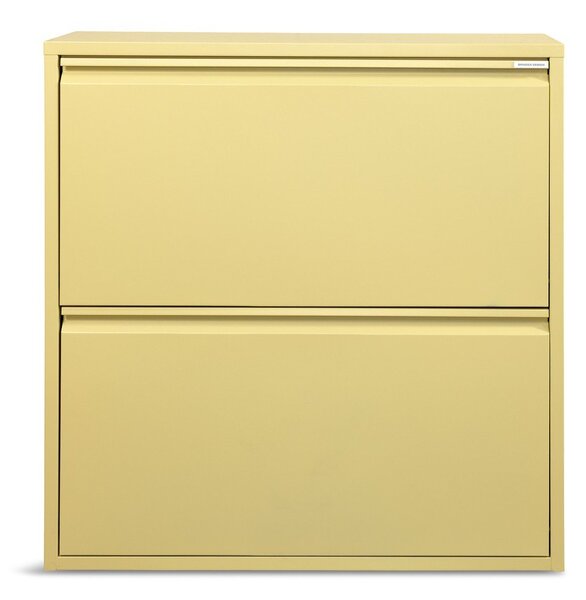 Světle žlutý ocelový výklopný/závěsný botník 75x77,5x22,5 cm Billy – Spinder Design
