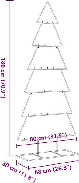 VidaXL Kovový vánoční stromek se stojanem KUOPIO 180 cm Ocel [4018952] Barva: Černá