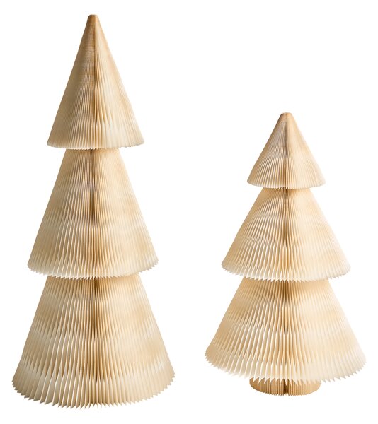 Sada 2 vánočních dekorací VEFSNA 90/122 cm Vánoční stromek Béžová