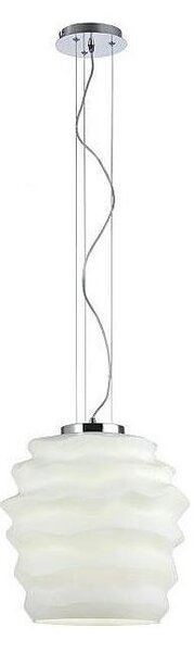 Redo 01-1141 - Lustr na lanku MAGMA 1xE27/42W/230V pr. 30 cm lesklý chrom/bílá