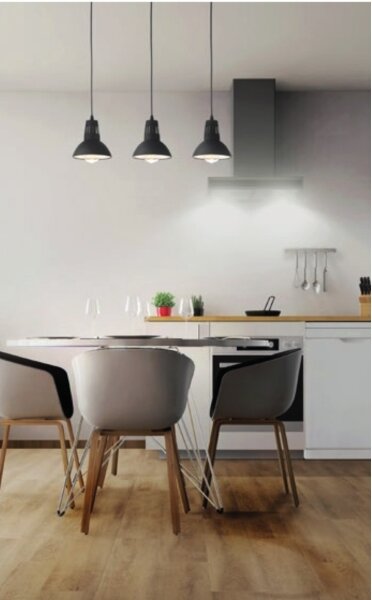 Redo 01-1279 - Lustr na lanku PEEP 1xE27/42W/230V pr. 16,5 cm černá