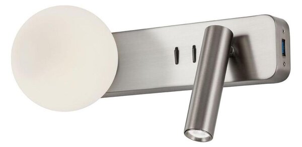 Redo 01-2993 - LED Nástěnné svítidlo OASIS LED/3W/230V+1xG9/10W USB CRI 90 chrom