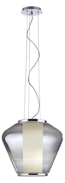 Redo 01-1139 - Lustr na lanku FUSION 1xE27/42W/230V pr.30cm lesklý chrom/kouřová
