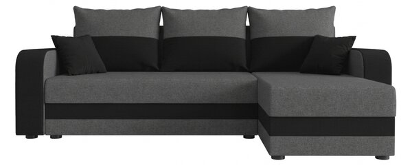 Rozkládací oboustranná sedací souprava do L VALERIO 238x140 cm, tmavě šedá/antracitová + 2 polštářky ZDARMA
